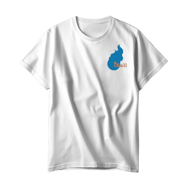 White T-Shirt With Blue Logo